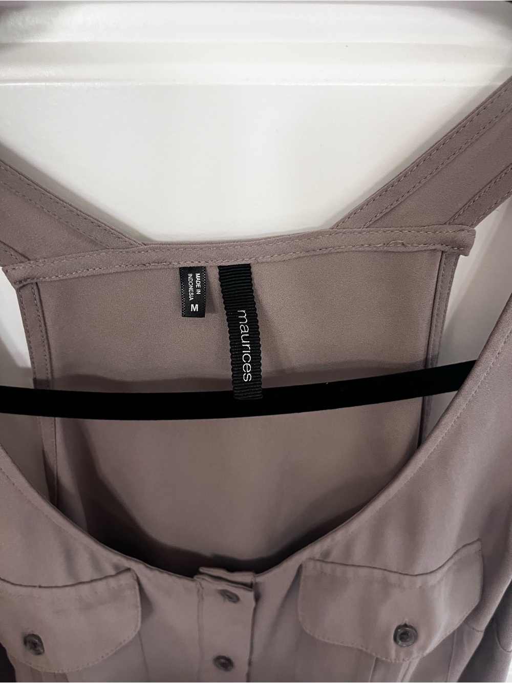 Maurices Taupe Racerback Button-Front Tank - Picture 4 of 4